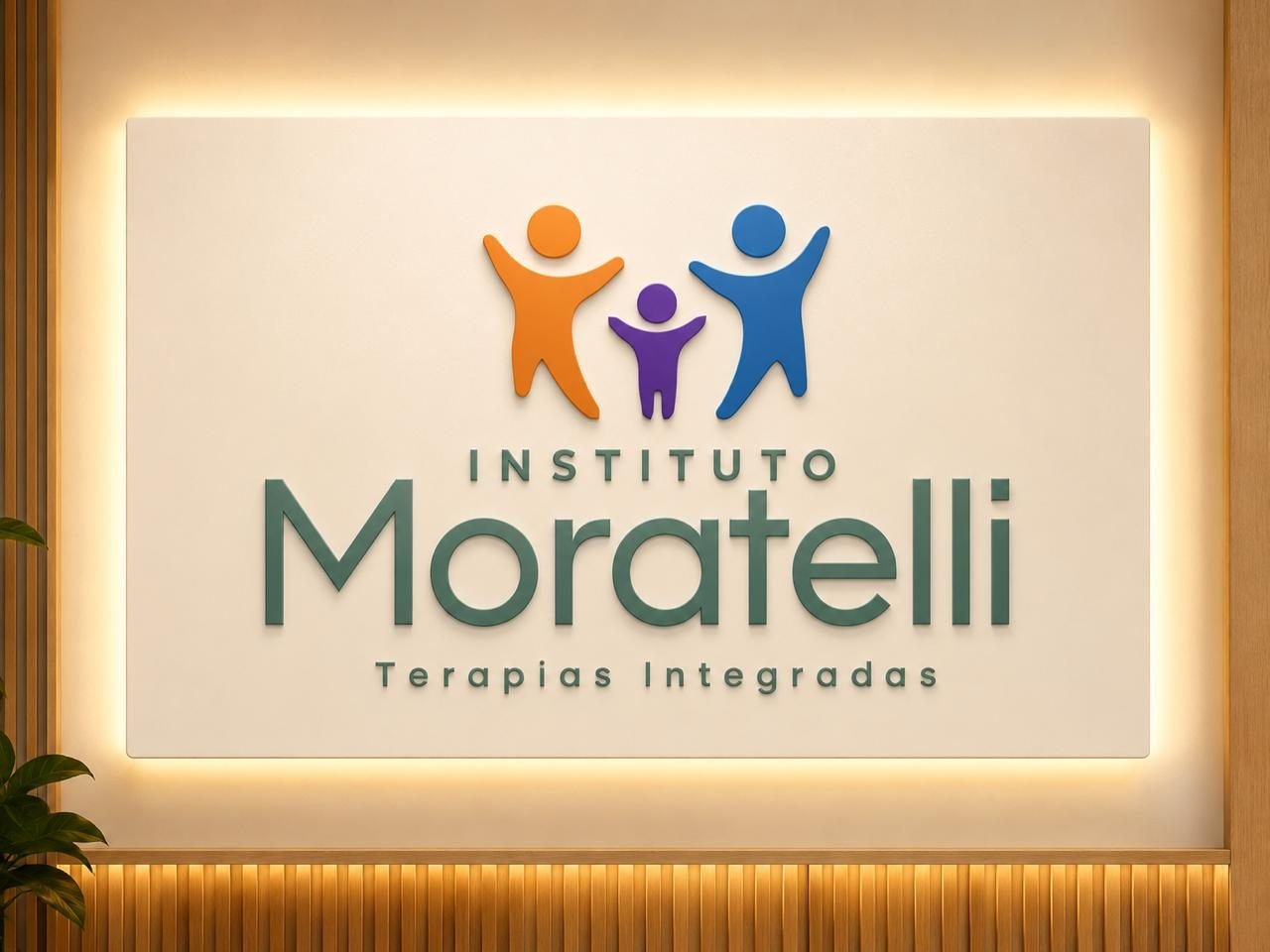 Painel iluminado com a logo do Instituto Moratelli – Terapias Integradas
